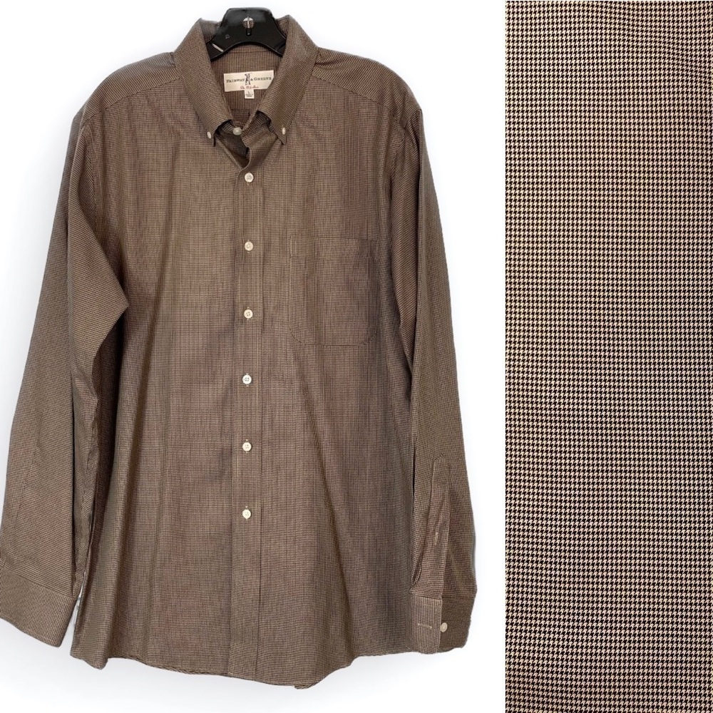 Fairway Greene “The Club Shirt” micro houndstooth cotton button down shirt Large
